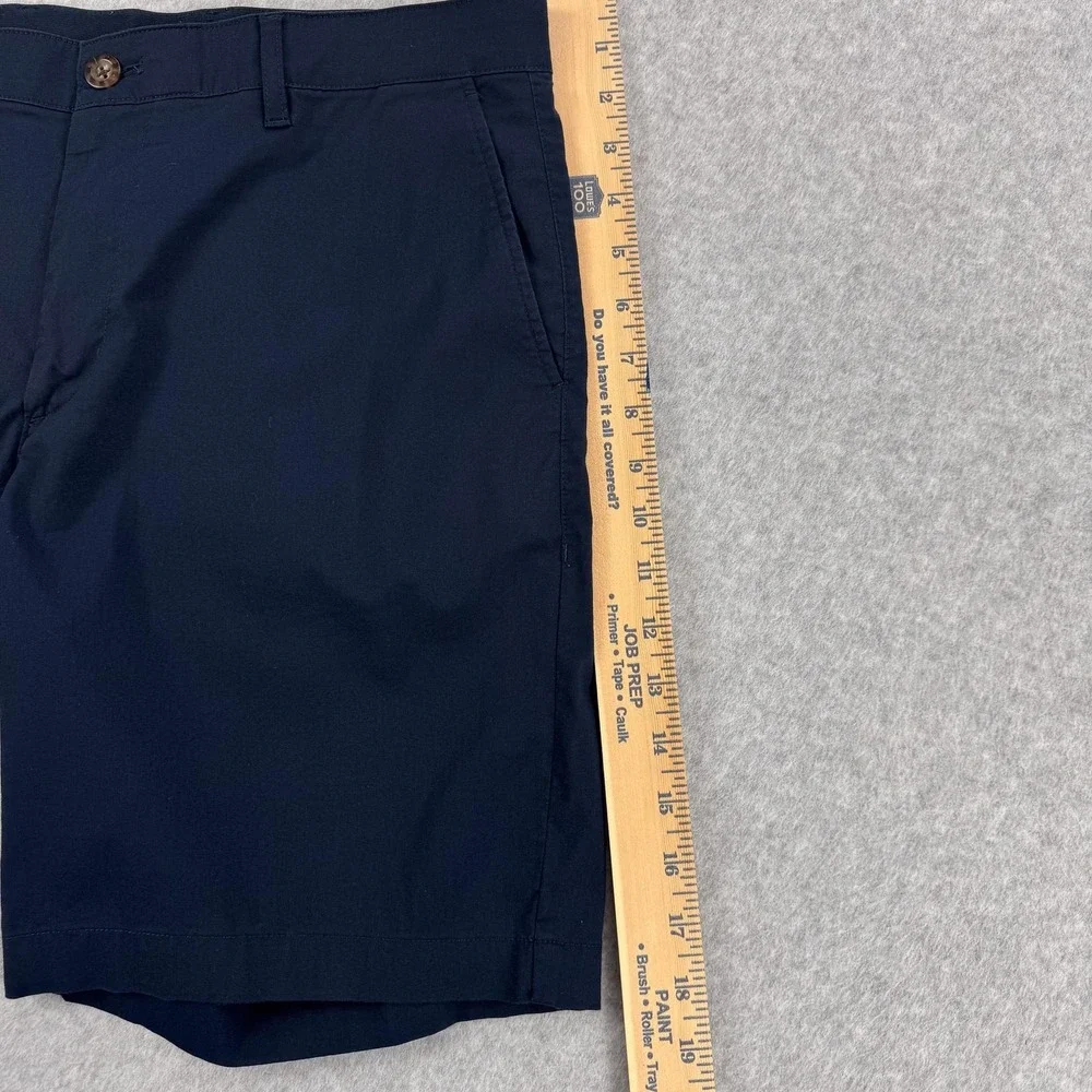 Faherty Reserve Shorts Mens 32 Navy Blue Golf Coolmax Stretch Chino Casual 34x8